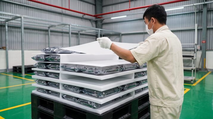 Tấm lót lớp Danpla chống trầy xếp chồng hàng trên pallet